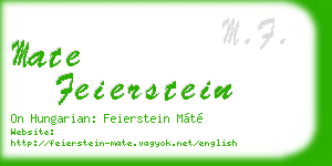 mate feierstein business card